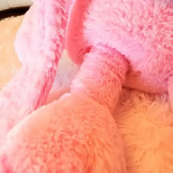 Pink Bunny Plush Adjustable Long Ears Stuffed Animal Easter Gift Cute - Picture 6 of 8